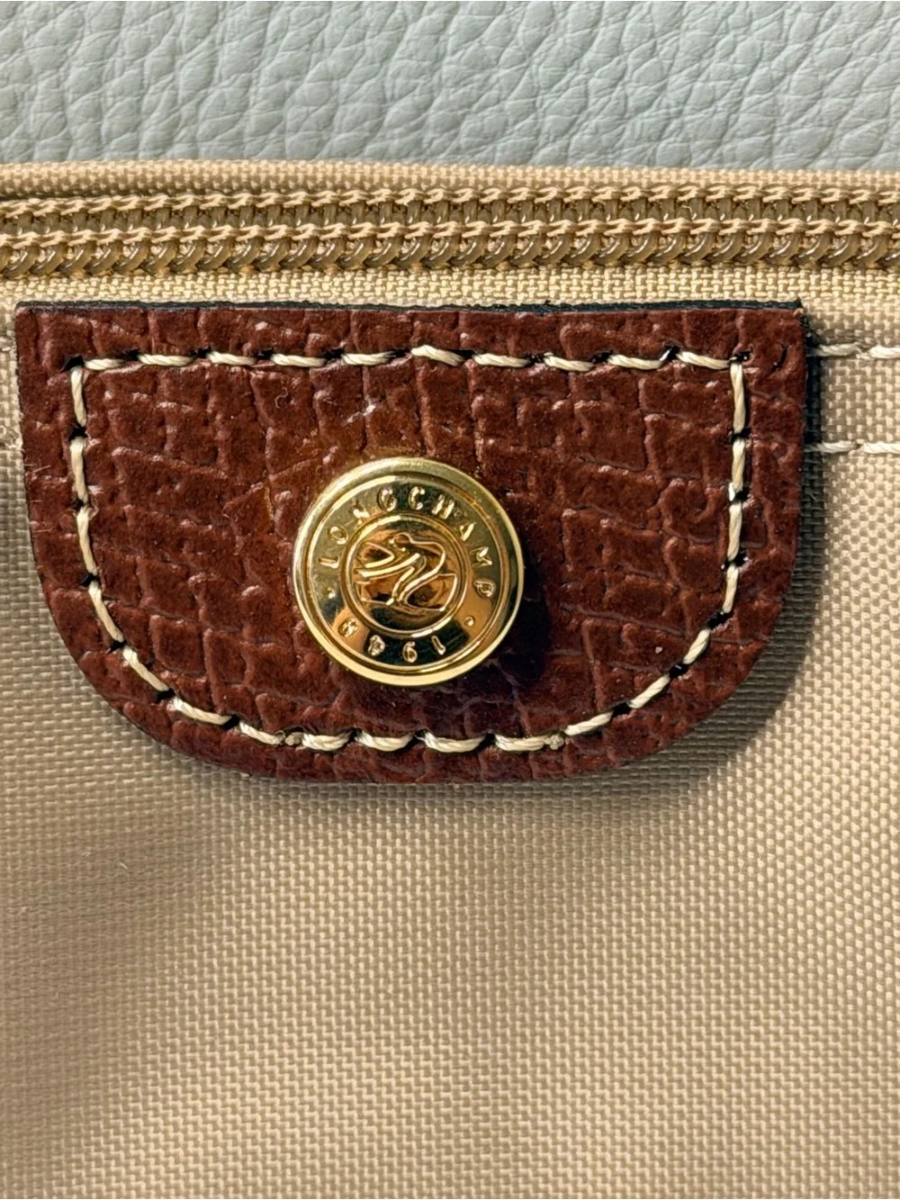 NWOT Longchamp Le Pliage Original Mini Pouch Coin Purse Beige Desert